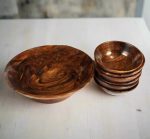Handmade Wooden Bowls and Plates 7 Pieces Set - Image 2