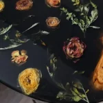 Handmade Resin Coffee Table, Teak Wood, Pressed Flowers - Image 3