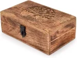 Handmade Mango Wood Tree of Life Keepsake Box: Engraved Jewelry Organizer