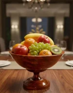 Wooden Bowl with Stand : Elegant Kitchen & Dining Decor