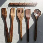 Handcrafted Wooden Kitchen Utensil Set 6 Cooking Utensils. Nonstick Kitchen Cookware. - Image 2