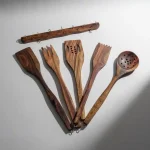 Handcrafted Wooden Kitchen Utensil Set 6 Cooking Utensils. Nonstick Kitchen Cookware. - Image 6