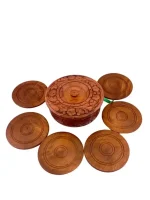 Handcrafted Wooden Coaster Set: Rustic Drink Coasters & Holder - Image 6