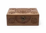 Hand Carved Wooden Jewelry Box | Floral Mandala Storage Chest, Vintage Style Keepsake - Image 4