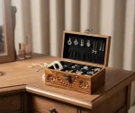 Hand Carved Wooden Jewelry Box | Floral Mandala Storage Chest, Vintage Style Keepsake - Image 2