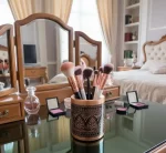 Wooden Handmade Makeup Brush Holder | Natural Wood Cosmetic Organizer | Vanity Storage Gift - Image 10