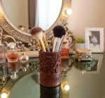 Wooden Handmade Makeup Brush Holder | Natural Wood Cosmetic Organizer | Vanity Storage Gift - Image 6