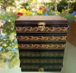 3 Layer Vintage Wooden Jewellery Box Large Decorative Jewellery Storage - Image 2