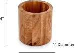 Acacia Wood Desk Organizer: Pen, Pencil, Brush Holder (10.16cm) - Image 5