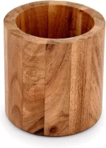 Acacia Wood Desk Organizer: Pen, Pencil, Brush Holder (10.16cm) - Image 4