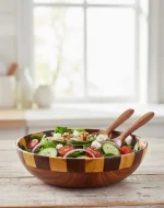 Handmade Wooden Bowl for Soup, Fruits & Salad | Rustic Kitchen and Dining Gift