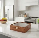 Handmade Wooden Spice Box | Masala Dabba with 9 Containers - Image 2