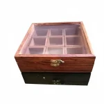 Handmade Wooden Spice Box | Masala Dabba with 9 Containers - Image 6