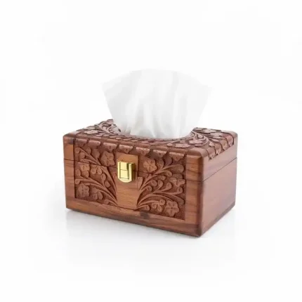 Handmade Wooden Tissue Box Cover | Natural Wood Tissue Holder | Rustic Home Decor